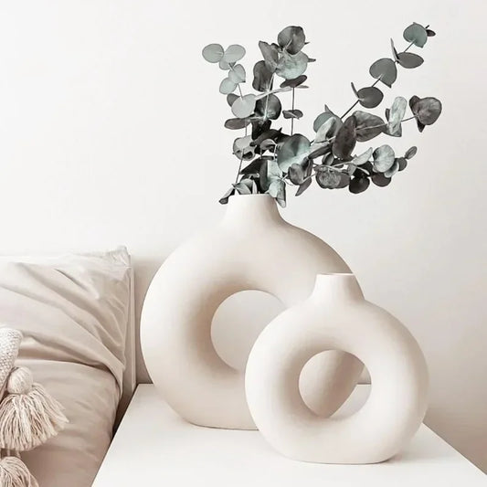 Nordic Circular Hollow Ceramic Vase