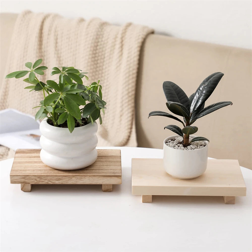 Solid Wood Pedestal Tray