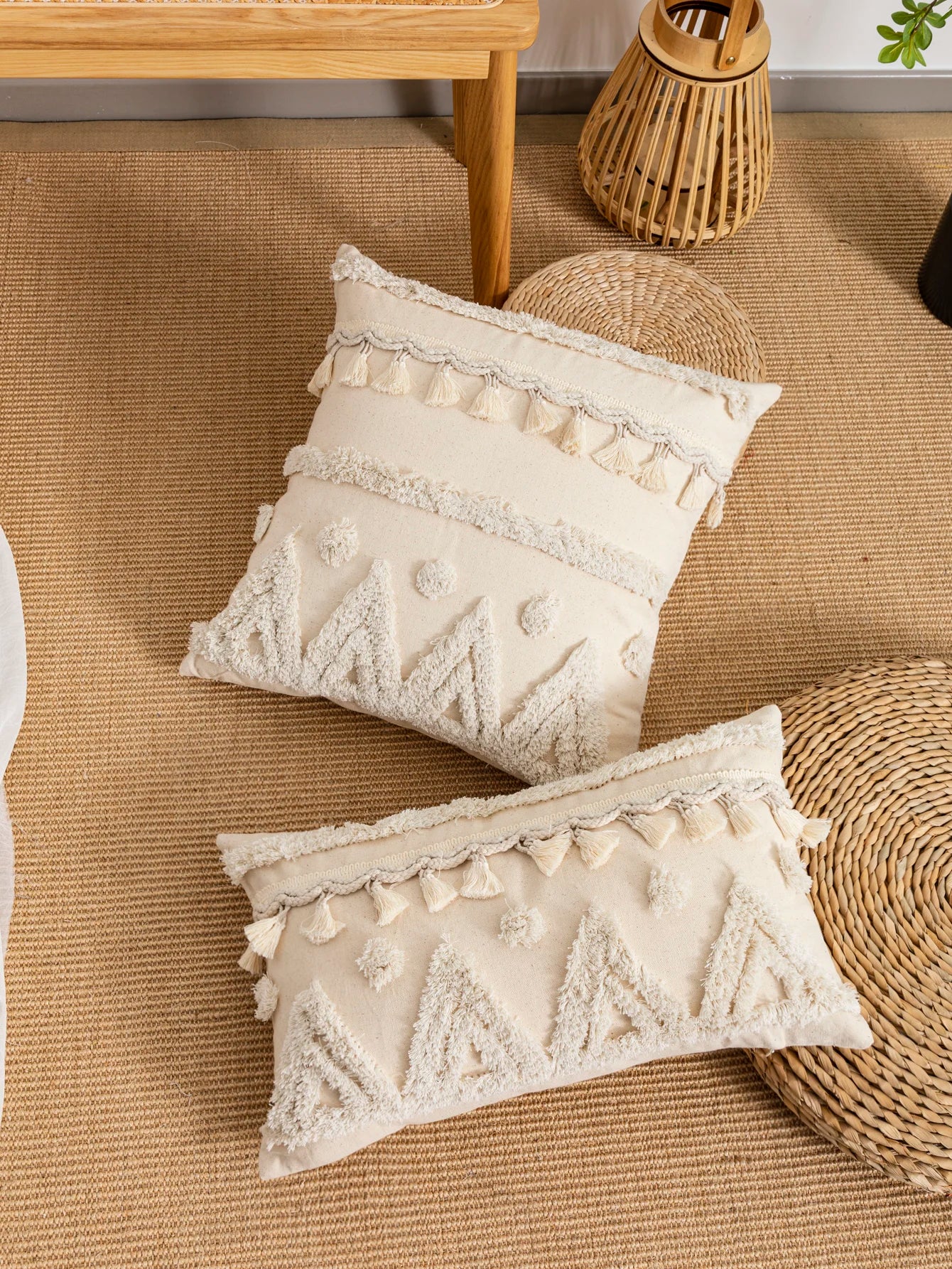 Boho Triangle Dot Cushion Cover