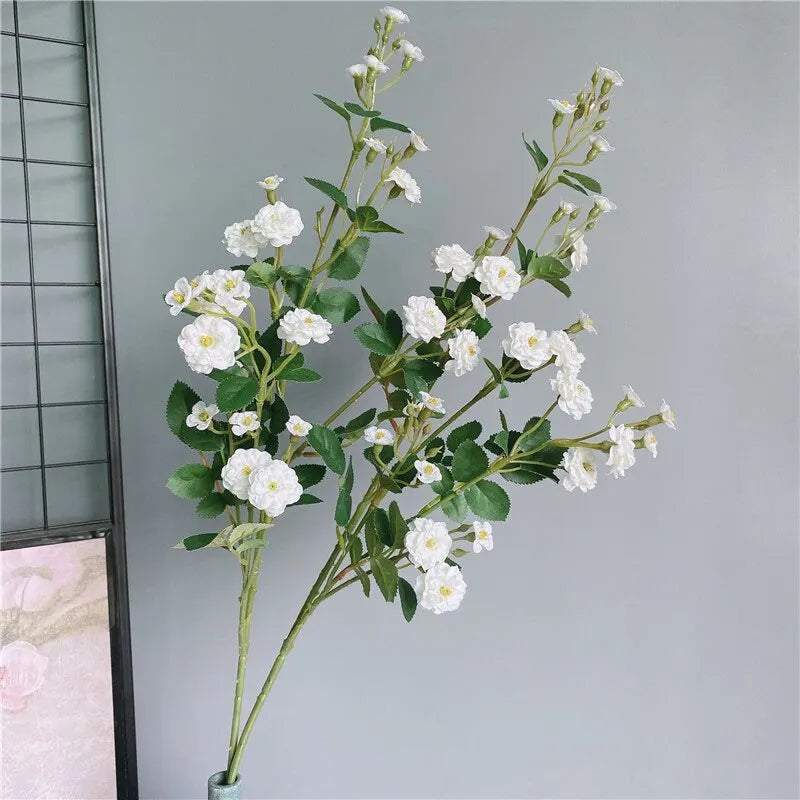 White Pastoral Tiny Rose Silk Artificial Flowers