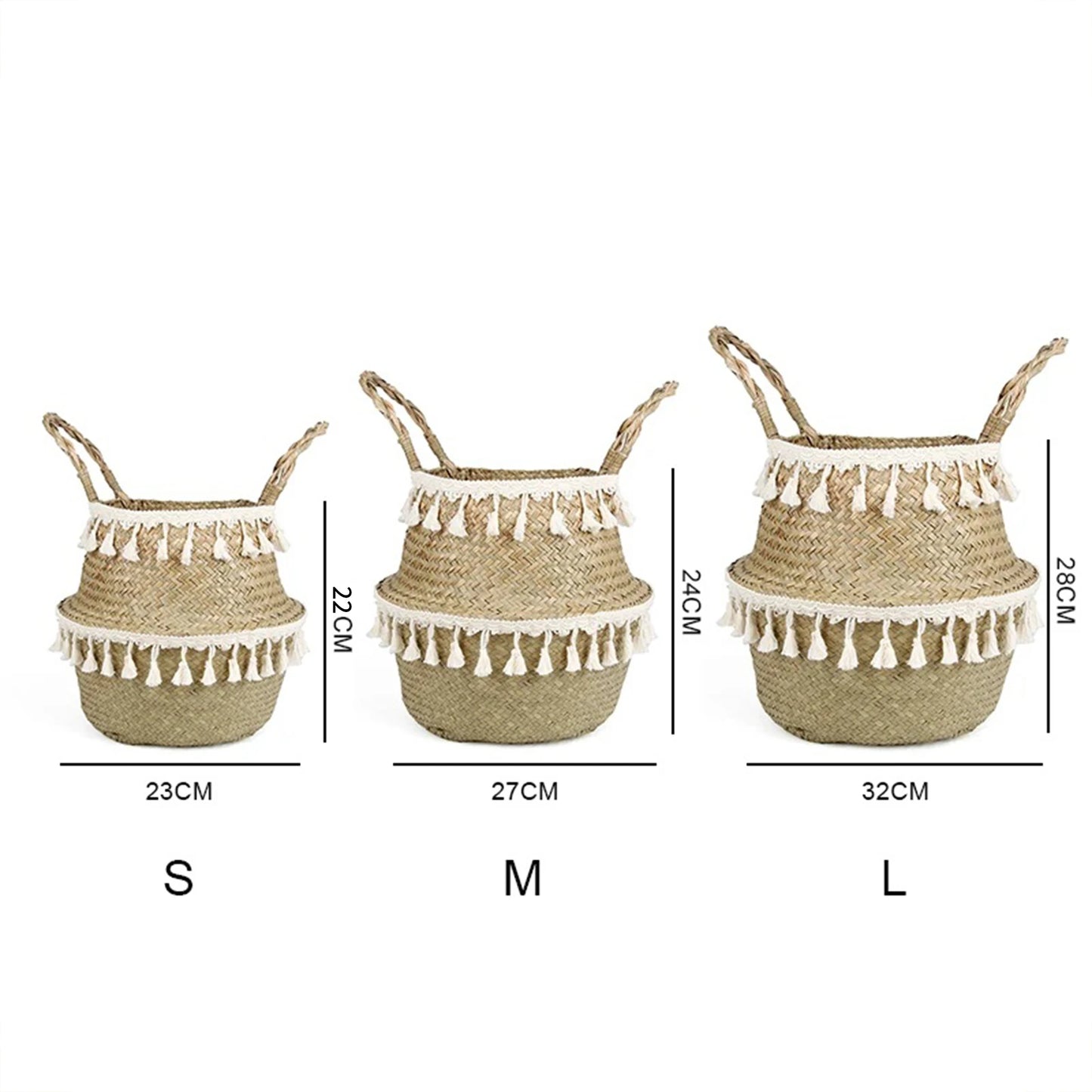 Boho Tassel Wicker Baskets