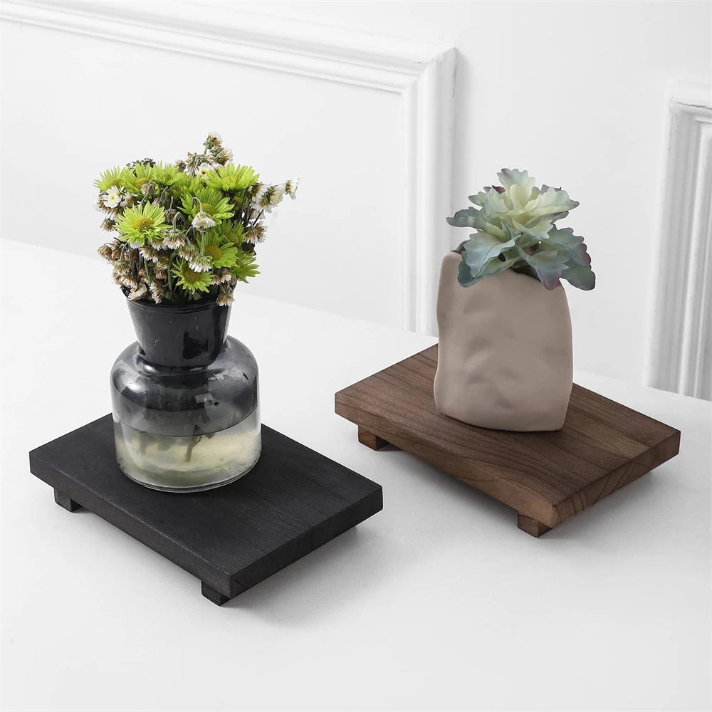 Solid Wood Pedestal Tray