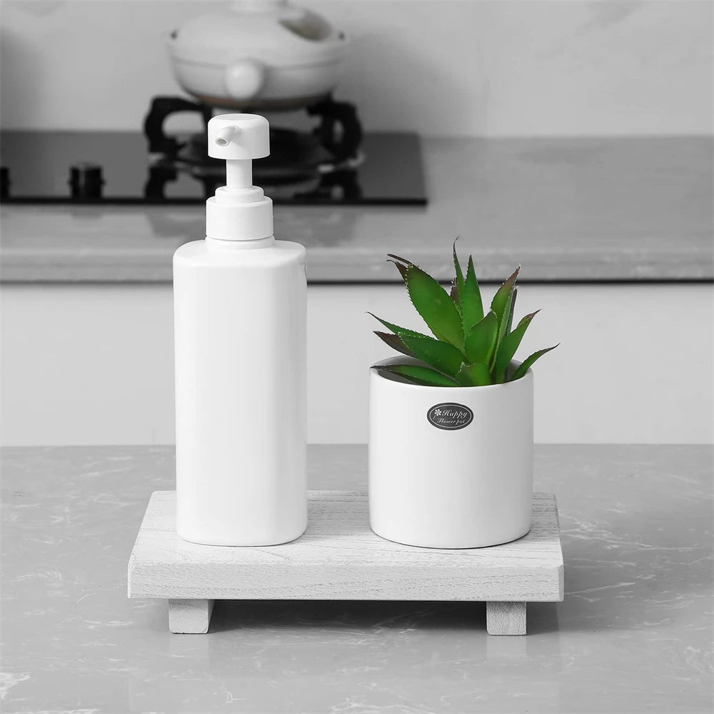 Solid Wood Pedestal Tray