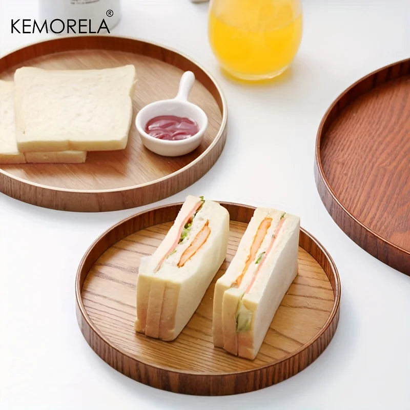 Round Acacia Wood Serving Trays