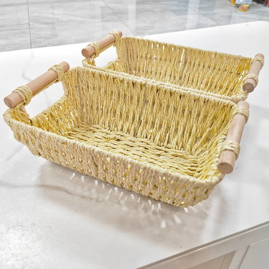 Natural Woven Storage Basket Organizer