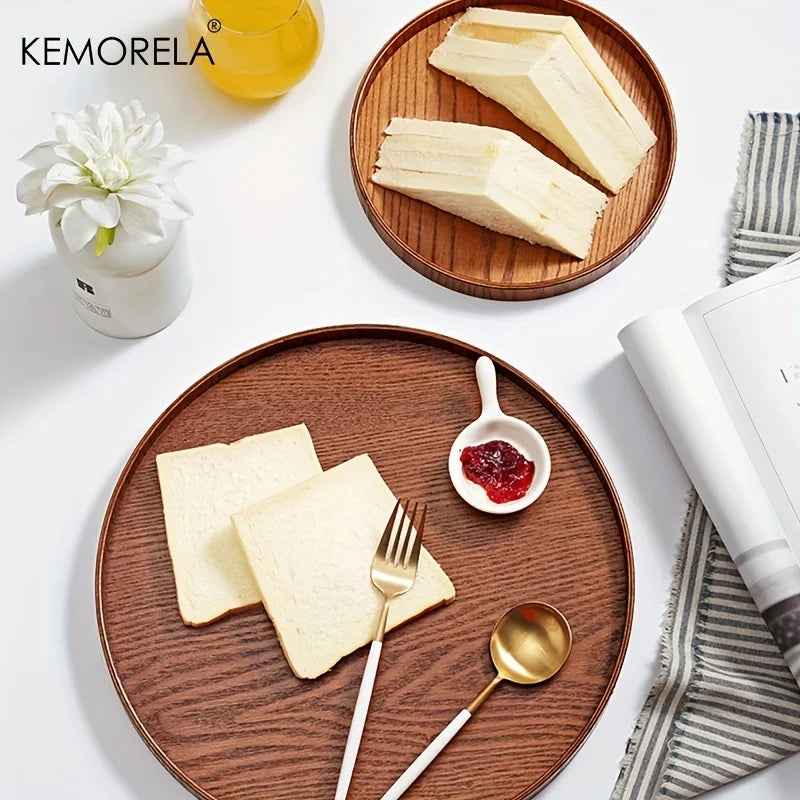 Round Acacia Wood Serving Trays