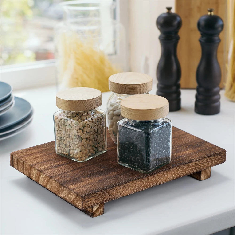 Solid Wood Pedestal Tray