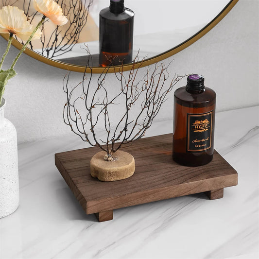 Solid Wood Pedestal Tray