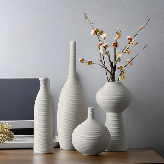 Nordic Style Ribbed Vases