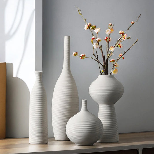 Nordic Style Ribbed Vases