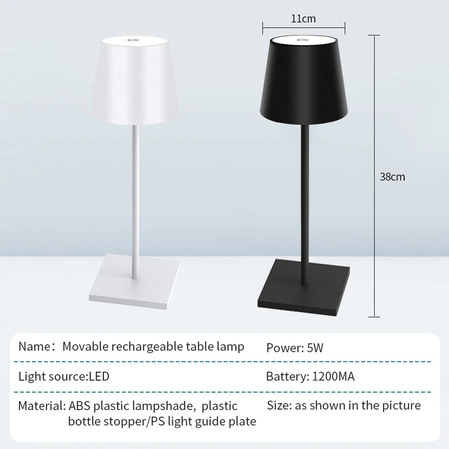 3-Color Touch Dimming LED Table Lamp USB