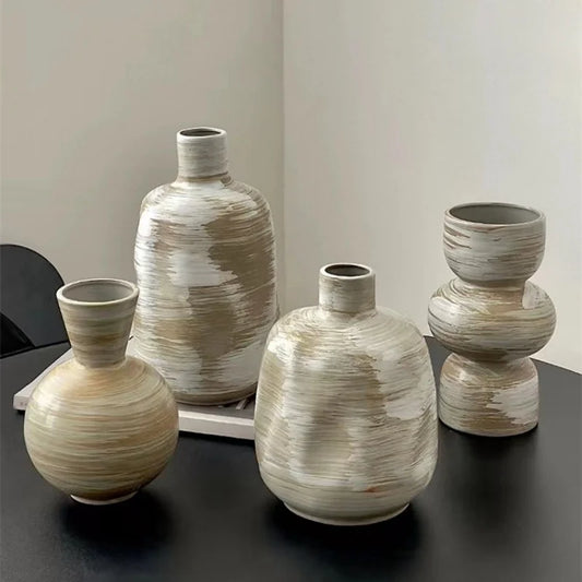 Rustic Natural Clay Wash Style Vases