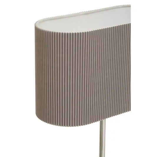 Shiny Silver and Grey Linen Table Lamp