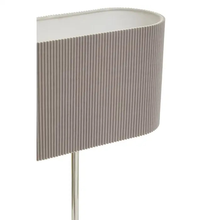 Shiny Silver and Grey Linen Table Lamp