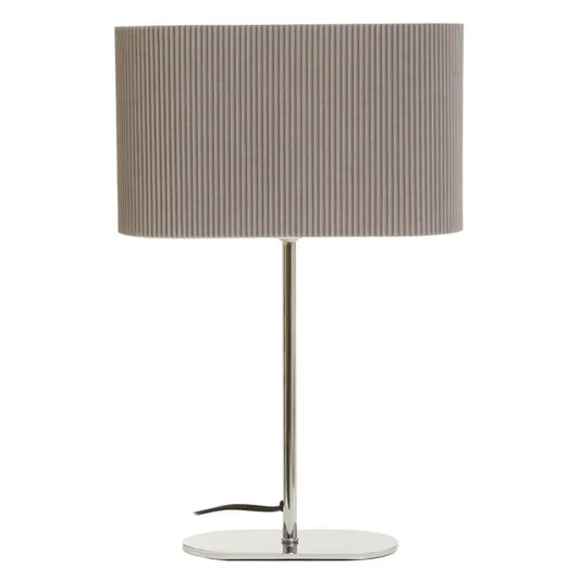Shiny Silver and Grey Linen Table Lamp