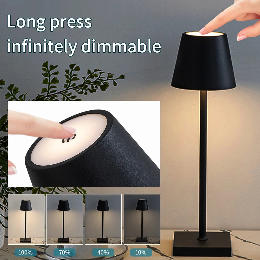 3-Color Touch Dimming LED Table Lamp USB