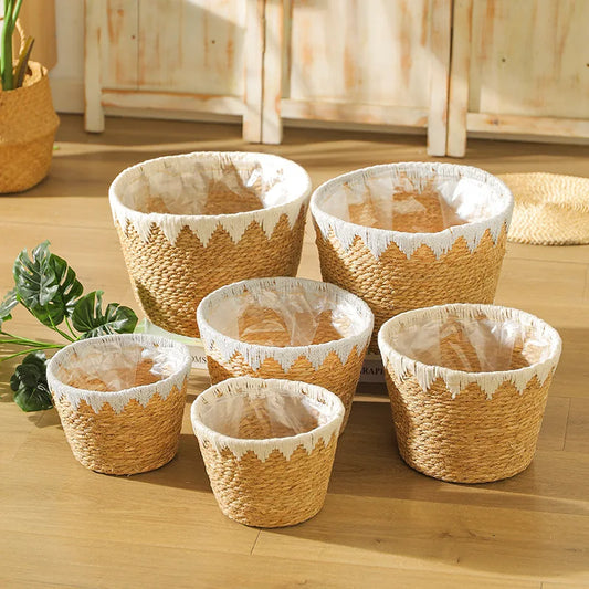 Tikona Natural Wicker Planter Basket