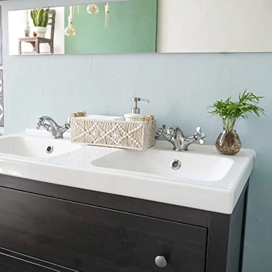 Set of 2 Boho Macrame Storage Boxes