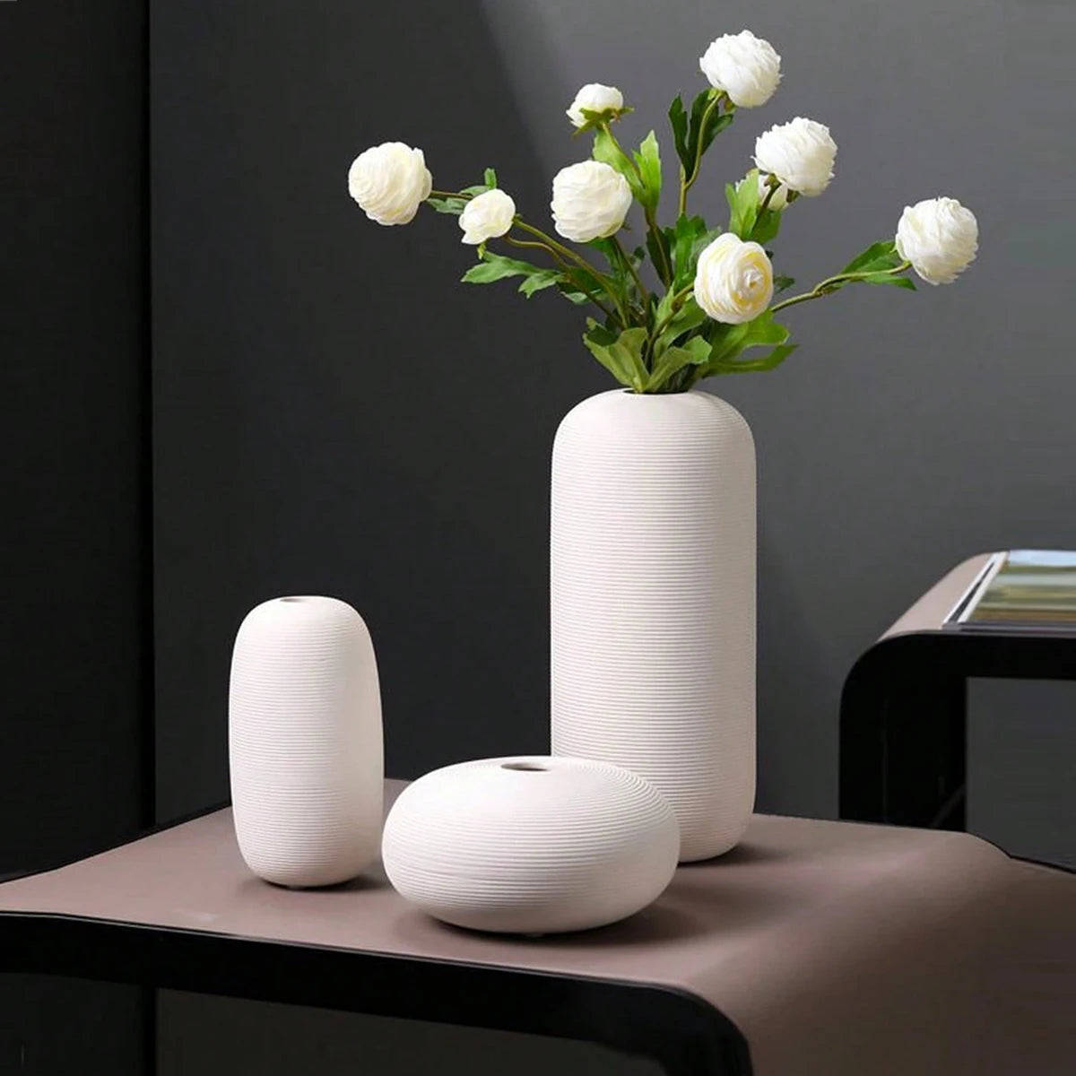 Nordic Style Ribbed Vases