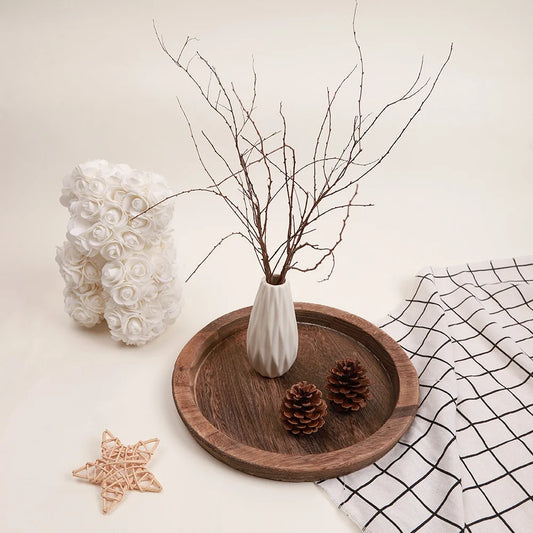 Paulownia Wood Round Decorative Tray