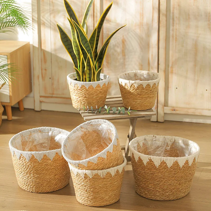 Tikona Natural Wicker Planter Basket