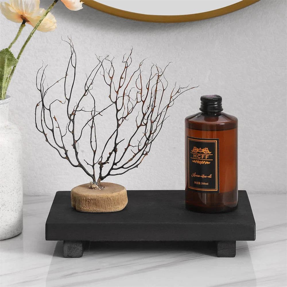 Solid Wood Pedestal Tray