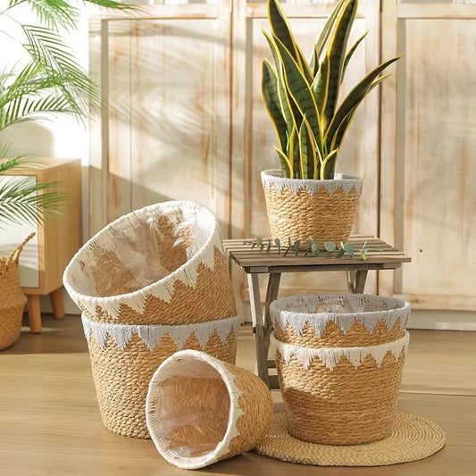 Tikona Natural Wicker Planter Basket