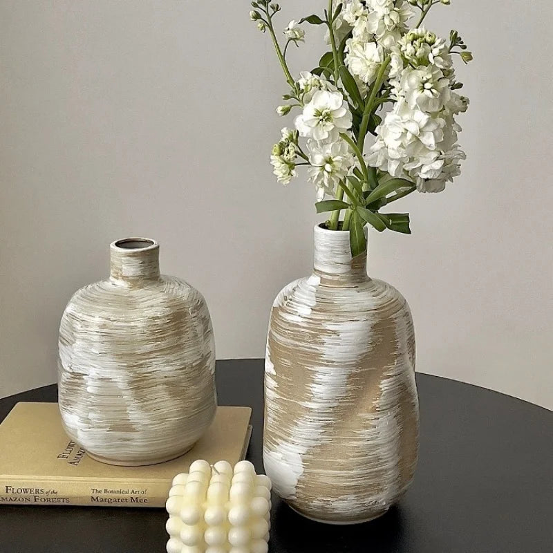 Rustic Natural Clay Wash Style Vases