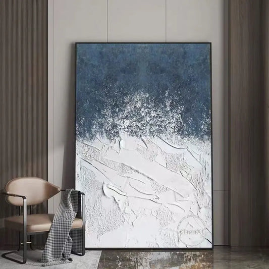 White Coast Textured Wall Art Painting