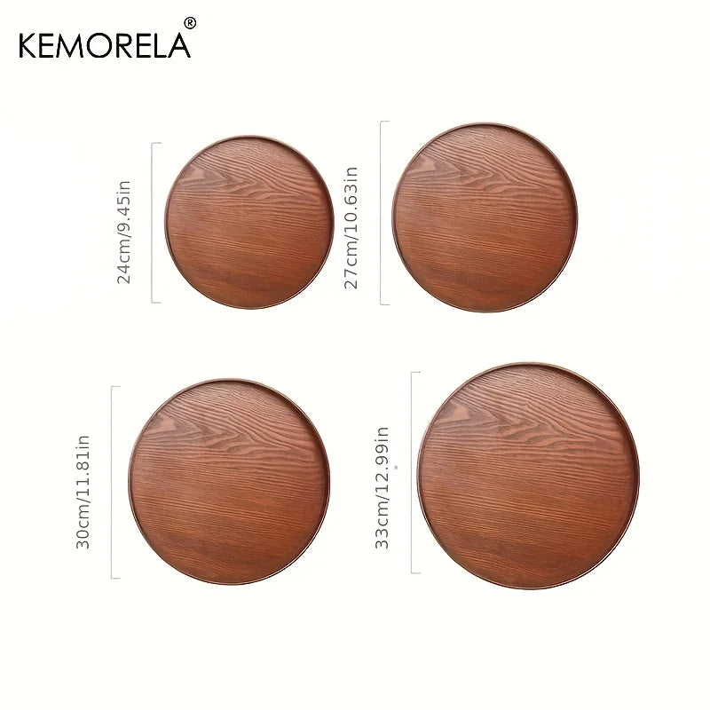 Round Acacia Wood Serving Trays