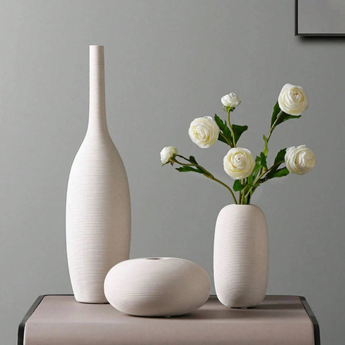 Nordic Style Ribbed Vases