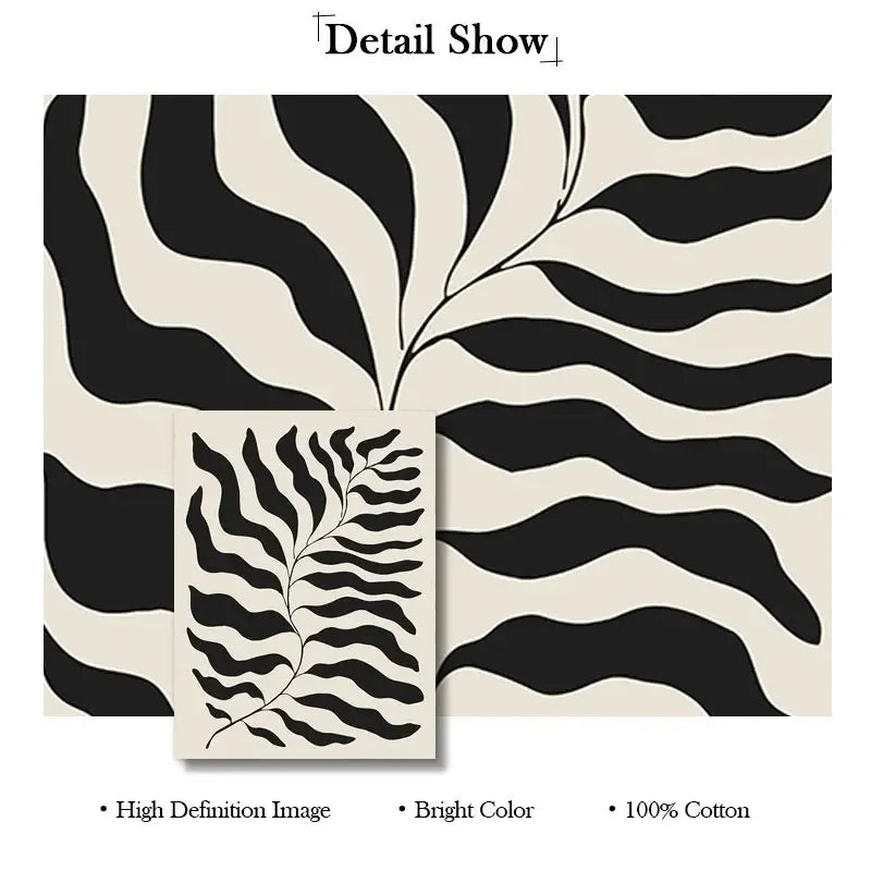 Abstract Boho Black and White Prints