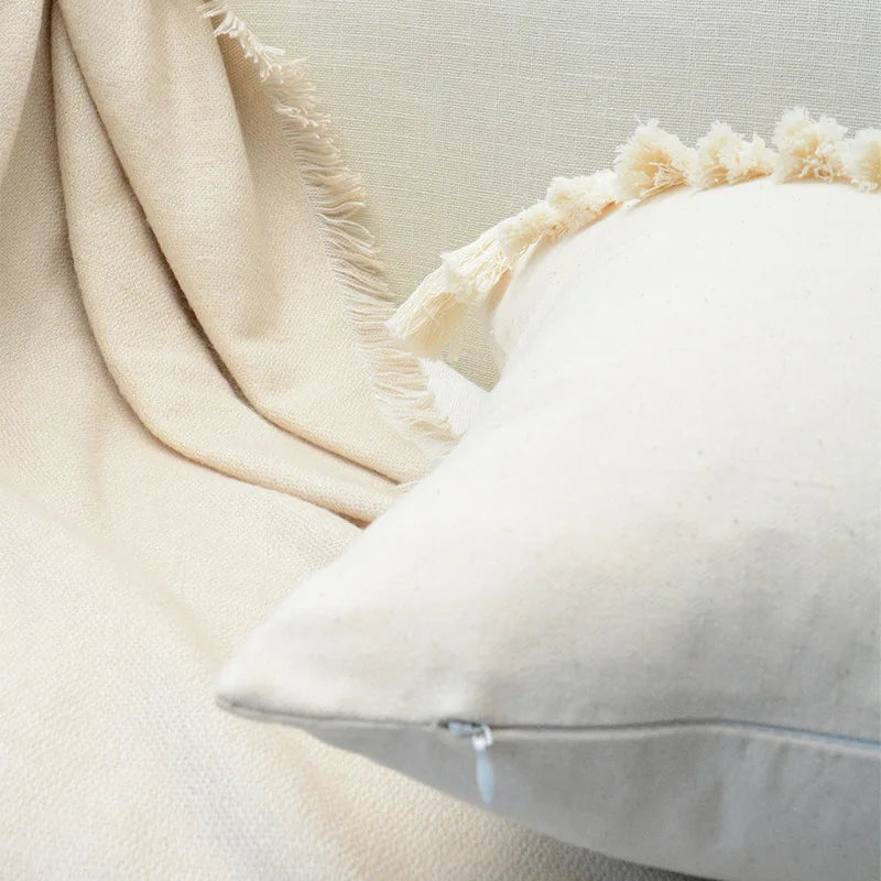 Boho Skandi Tassel Cushion Cover