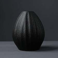 Japanese-style Small Black Pottery Bud Vases