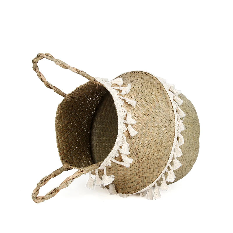 Boho Tassel Wicker Baskets