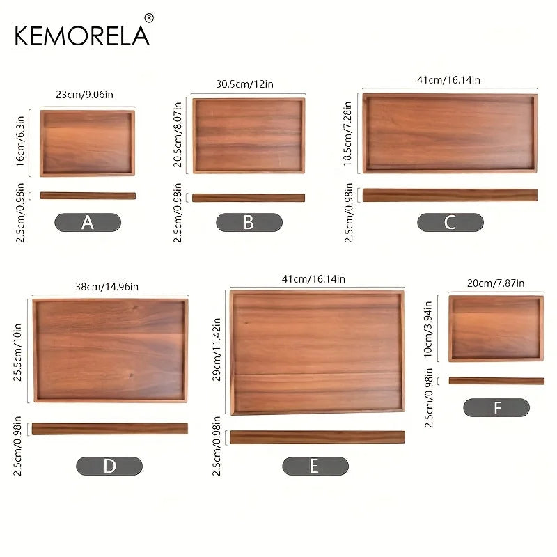 Wooden Rectangular Storage Trays