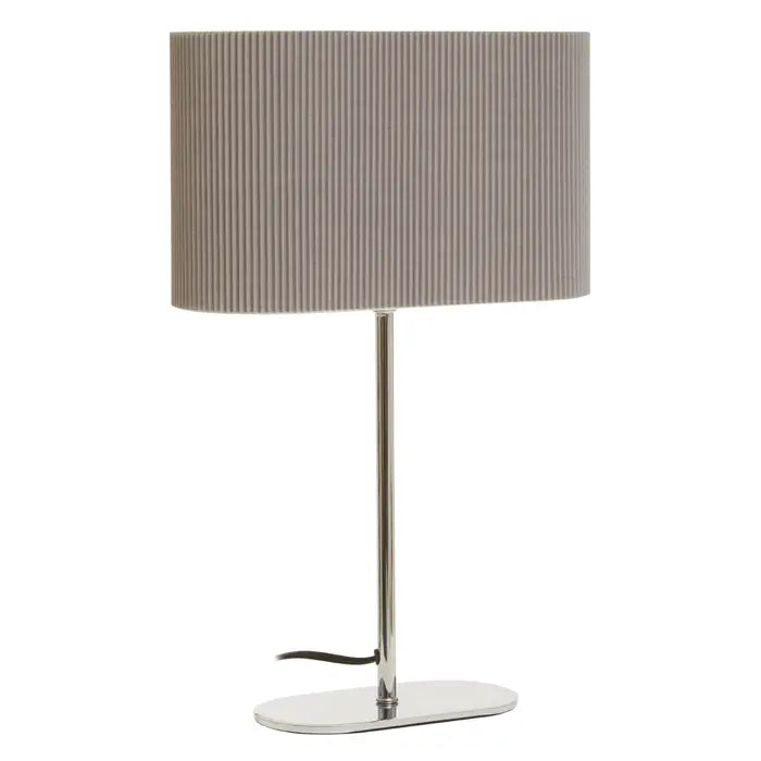 Shiny Silver and Grey Linen Table Lamp