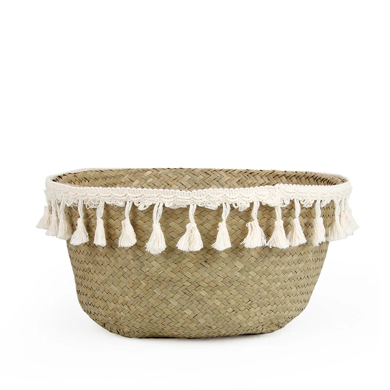 Boho Tassel Wicker Baskets